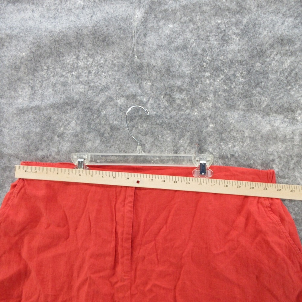 FLAX Designs Pants 3G LInen Red Pedal Pusher Elastic Waistband With Pockets New - Picture 3 of 16